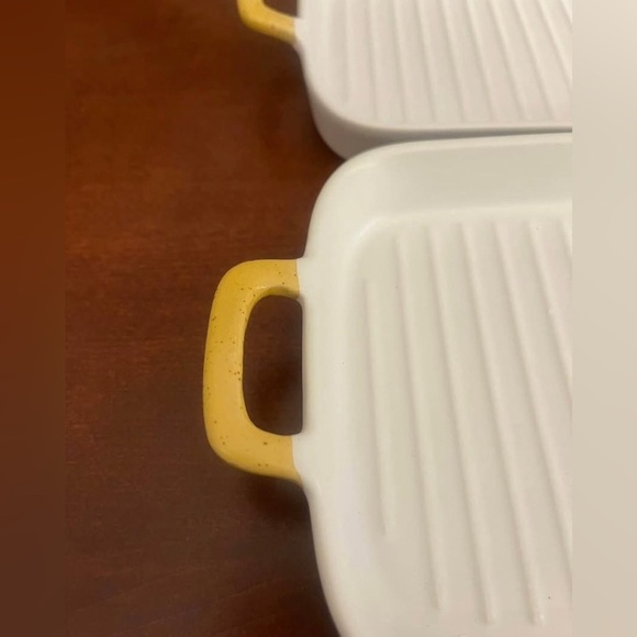 White and Yellow Ceramic Baking Dish Set- Parfaite brand - Picture 3 of 3